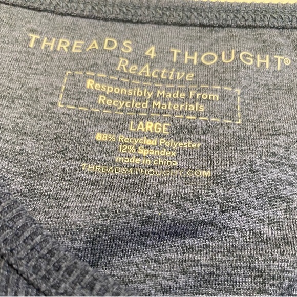 THREADS 4 THOUGHT REACTIVE KENSI RIBBED SPORTS BRA SUPPORTIVE LARGE HEATHER BLUE - Picture 6 of 14